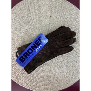 Broner Suede Leather Brown Women’s Driving Gloves Small